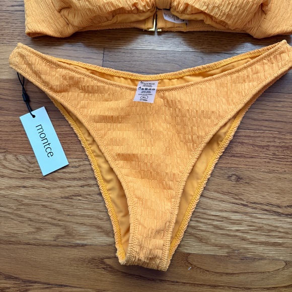 Montce yellow texture beach bikini set New XL - Picture 6 of 10